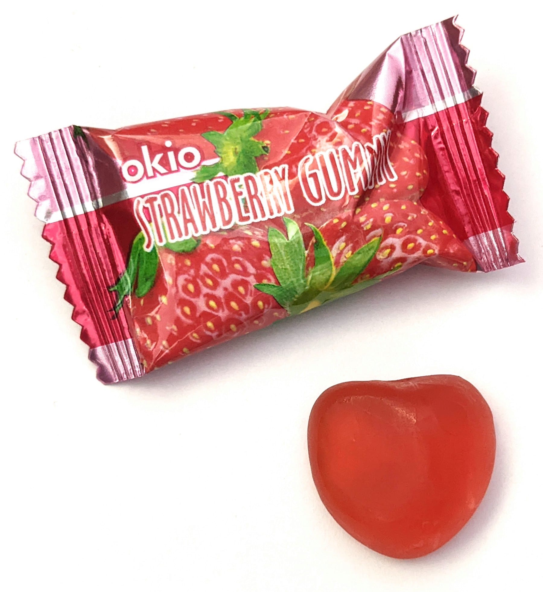 strawberry gummy and wrapper